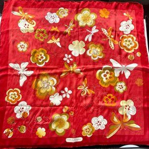 SALVATORE FERRAGAMO 100% Silk Square Scarf.